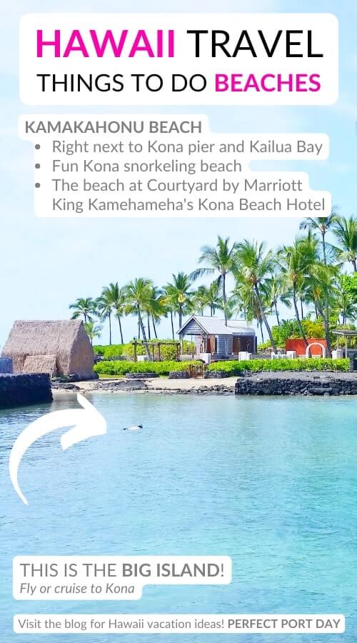 kamakahonu beach. hawaii beach near kona cruise port