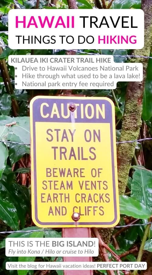 kilauea iki crater trail. steam vents hike. best hawaii hikes on the big island in hawaii volcanoes national park