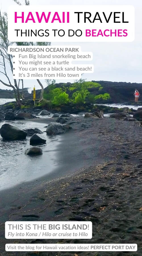 richardson ocean park black sand beach. where to see black sand beaches in hawaii