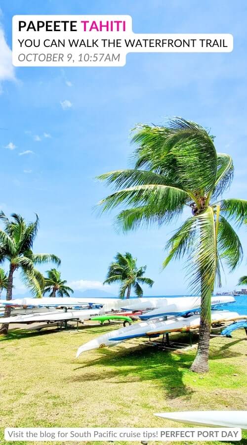 walking in papeete: hokulea beach. plage hokulea. papeete outrigger canoes